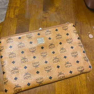 MCM Cognac Leather Pouch